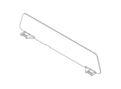 Solid Contoured Shelf Divider - Crystal Clear Styrene, 3" x 14-1/4" - Image 2