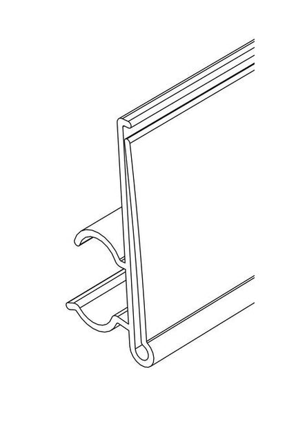 Black 1-1/4" Narrow Double-Wire Shelf Info Strip - Image 2