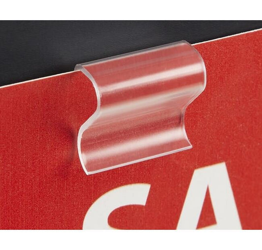 Clear Polyvinyl Chloride R-Clip with Adhesive - Image 1