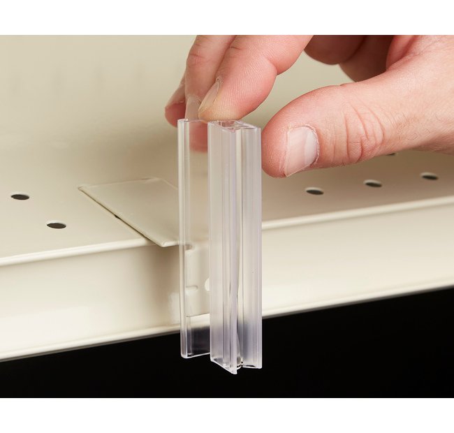 Slide-On Gripper Sign Holder with Hinge, Up to 0.100" Grip Capacity, Centered - Image 1