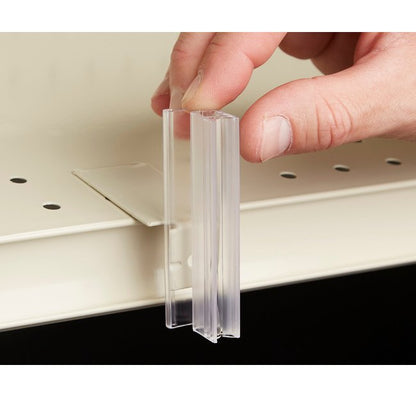 Slide-On Gripper Sign Holder with Hinge, Up to 0.100" Grip Capacity, Centered - Image 1