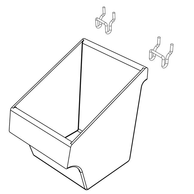 Heavy-Duty Clear Bin with Metal Pegboard/Slatwall Hooks - Image 2
