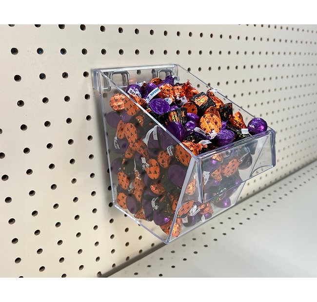 Heavy-Duty Clear Bin with Metal Pegboard/Slatwall Hooks - Image 3