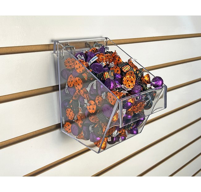 Heavy-Duty Clear Bin with Metal Pegboard/Slatwall Hooks - Image 1