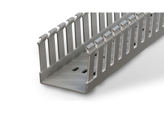 4" x 5" White NAB Standard Finger Wiring Duct - Image 1