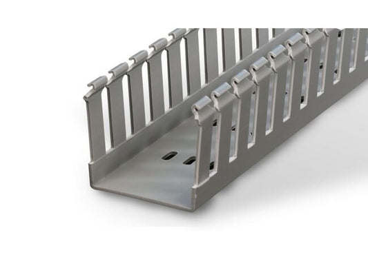 North American Base Standard Finger Wiring Duct 2-1/4" x 1-1/2" Gray - Image 1