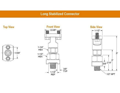 NOSHOK Steel Long Stabilized Connector Pair with Flange Adapter and DK1 - Image 2
