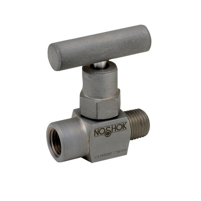 NOSHOK 1/8" Steel Mini Needle Valve with Round Knurled Handle - Image 1