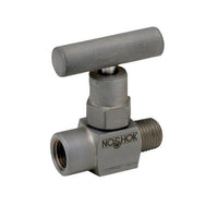 NOSHOK 1/8" Steel Mini Needle Valve with Round Knurled Handle