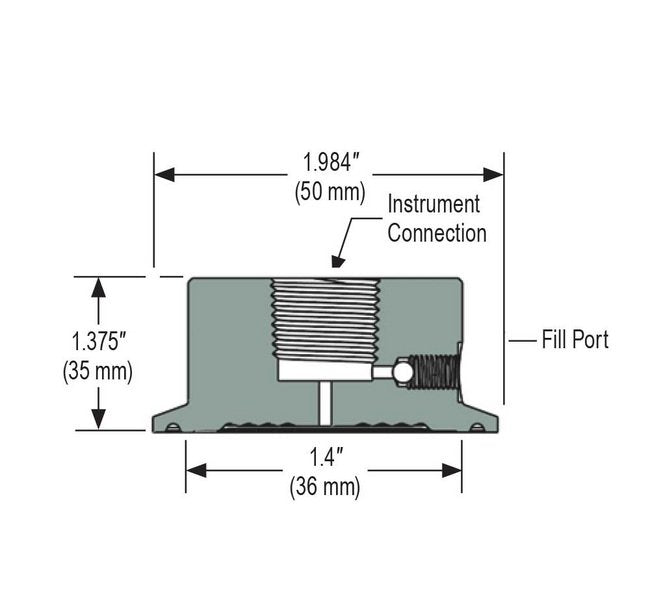 NOSHOK Type 12 Sanitary Diaphragm Seal, 1/2" NPT, 316 Stainless Steel - Image 2
