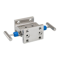 NOSHOK 2020/2120 Series 2-Valve Manifold Valve with Steel Hard Seat, 1/2" NPT Female Flange, 0.187" Orifice