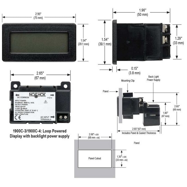 NOSHOK 1900C Series Compact Loop-Powered Digital Indicator - Image 2