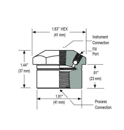 NOSHOK 1/4" NPT 316 Stainless Steel Diaphragm Seal - Image 2