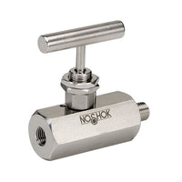 Stainless Steel Needle Valve with Hard Seat, 1/4" NPT Female x Female, Panel Mount
