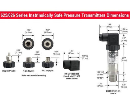 NOSHOK 626 Series Pressure Transmitter, 0-3,000 psi, 0.25% Accuracy, 4-20 mA Output - Image 4