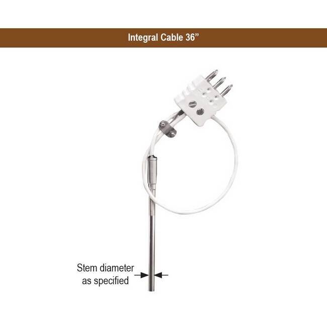 NOSHOK PT100 3-Wire Industrial RTD Probe - 1/2" NPT, 12" Stem - Image 3