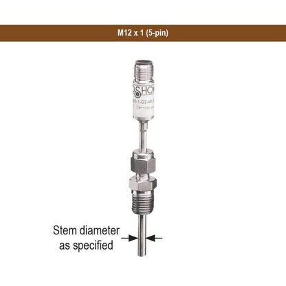 NOSHOK PT100 3-Wire Industrial RTD Probe - 1/2" NPT, 12" Stem - Image 4