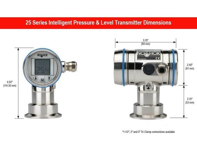 NOSHOK 25 Series 2" Tri Clamp Pressure Transmitter - Image 2