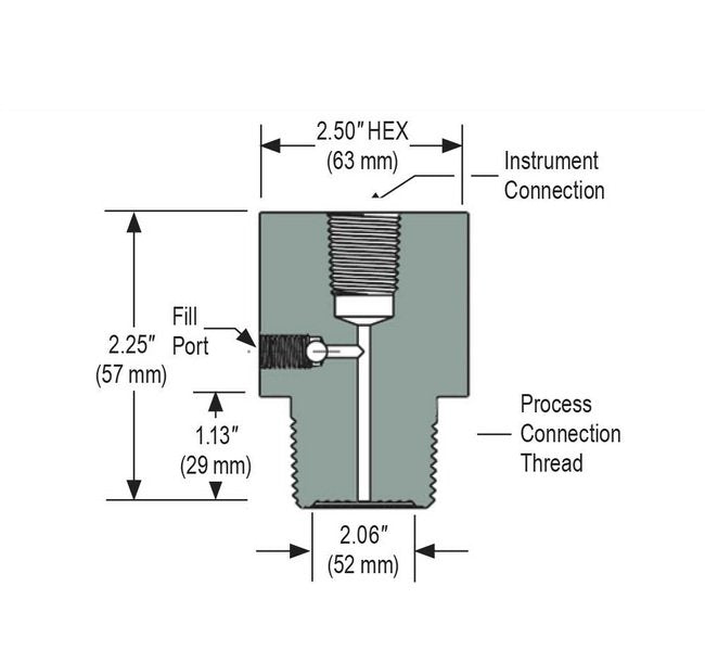 NOSHOK 1/2" 316 Stainless Steel Diaphragm Seal - Image 2