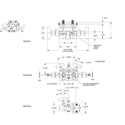 NOSHOK 5530 Series Stainless Steel Manifold Valve - Image 2