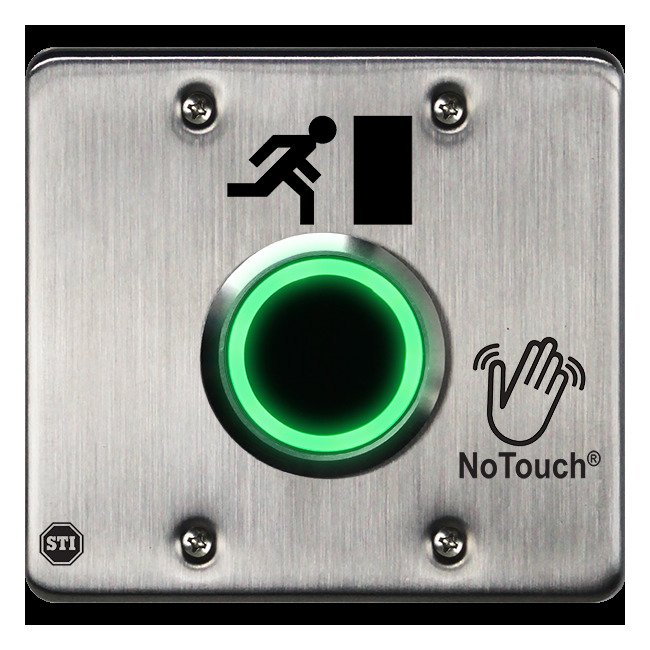 NoTouch® US Double-Gang, Door Symbol Stainless Steel Infrared (IR) Pushbutton Switch - Image 1