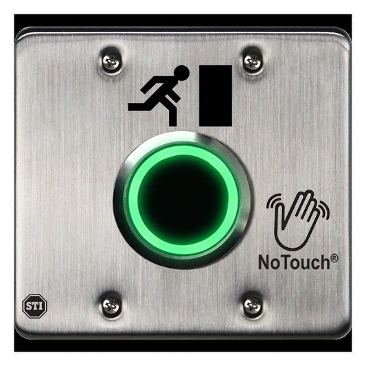 NoTouch® US Double-Gang, Door Symbol Stainless Steel Infrared (IR) Pushbutton Switch - Image 1