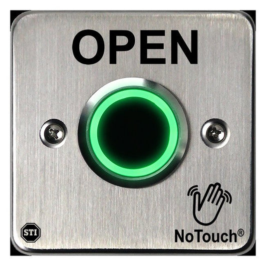 NoTouch® European Single-Gang, Open Stainless Steel Infrared (IR) Pushbutton Switch - Image 1