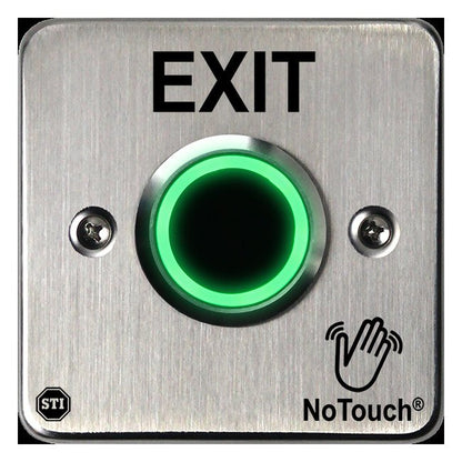 NoTouch® European Single-Gang, Exit Stainless Steel Infrared (IR) Pushbutton Switch - Image 1