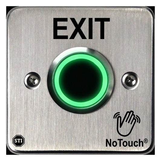 NoTouch® European Single-Gang, Exit Stainless Steel Infrared (IR) Pushbutton Switch - Image 1