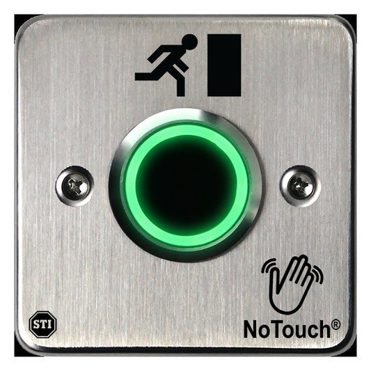 NoTouch® European Single-Gang, Door Symbol Stainless Steel Infrared (IR) Pushbutton Switch - Image 1