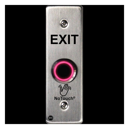 NoTouch® Slim/Mullion Mount, Black Box, Exit Stainless Steel Infrared (IR) Pushbutton Switch - Image 3