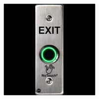 NoTouch® Slim/Mullion Mount, Black Box, Exit Stainless Steel Infrared (IR) Pushbutton Switch