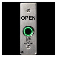 NoTouch® Slim/Mullion Mount, Black Box, Open Stainless Steel Infrared (IR) Pushbutton Switch