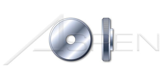 Knurled Flat Head Thin Type Steel Zinc Plated DIN 467 Metric Thumb Nut - Image 1