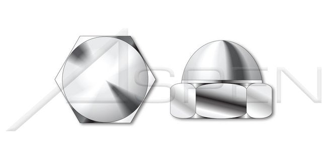 Closed End Brass Nickel Plated Acorn Cap Dome Nut - Image 1