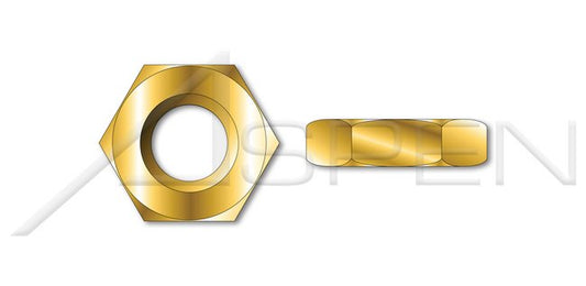Steel Yellow Zinc Hex Jam Thin Nut - Image 1