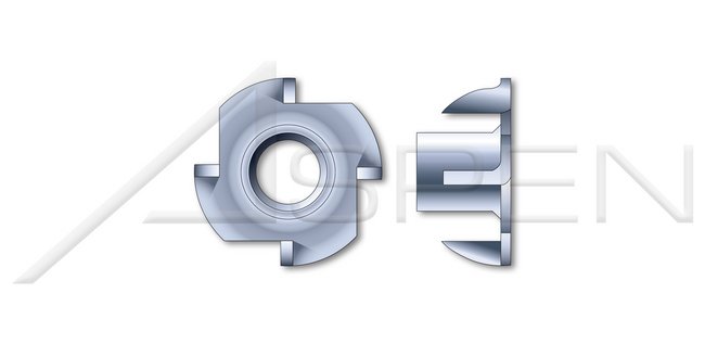 4 Prongs Steel Zinc Plated T-Nut - Image 1