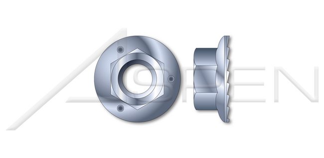 Steel Zinc Grade 5 Hex Flange Nut with Serrations - Image 1