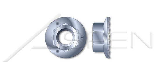 Steel Zinc Grade 5 Hex Flange Nut with Serrations - Image 1