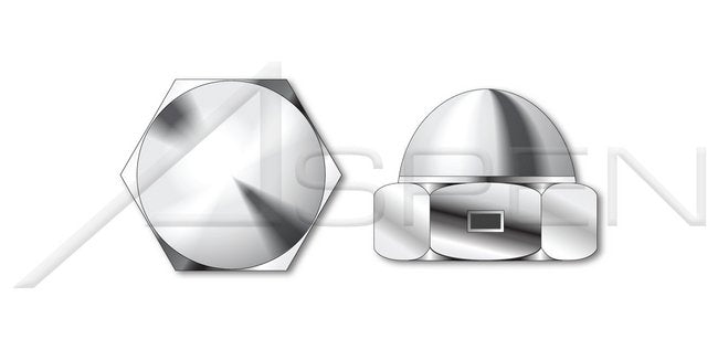 AISI 304 Stainless Steel (18-8) 2 Way Reversible Acorn Cap Dome Closed End Lock Nut - Image 1