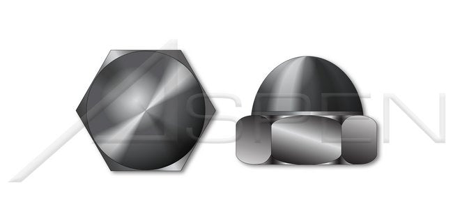 Closed End Low Crown Steel Black Zinc Acorn Cap Dome Nut - Image 1