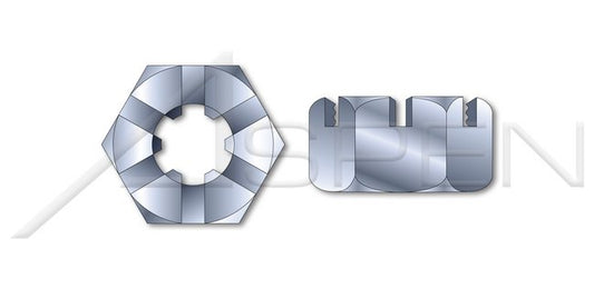 Steel Zinc Plated Hot Formed Slotted Hex Nut - Image 1