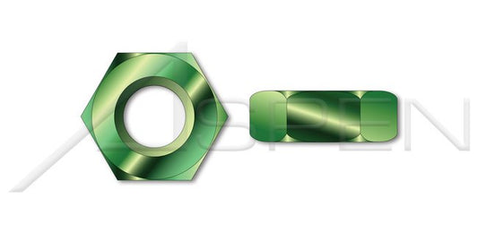 Small Pattern Steel Green Zinc Hex Machine Screw Nut - Image 1