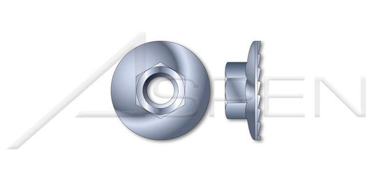 Steel Zinc Plated and Baked Hex Large Flange Nut with Serrations - Image 1