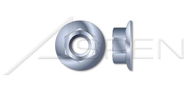 Steel Zinc Plated DIN 6923 Metric Class 8 Hex Flange Nut - Image 1