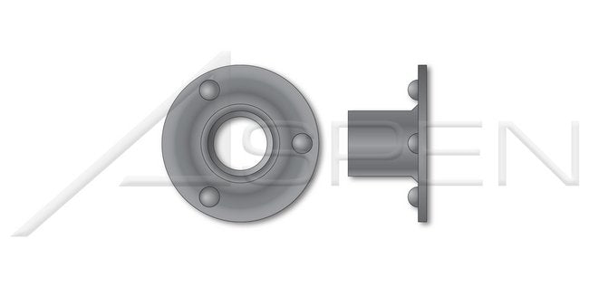 Round Base 23/32 in. 3 Projections Steel Plain Weld Nut - Image 1
