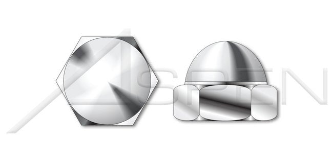 AISI 303 Stainless Steel (18-8) DIN 1587 Metric Acorn Machined Cap Dome Nut - Image 1