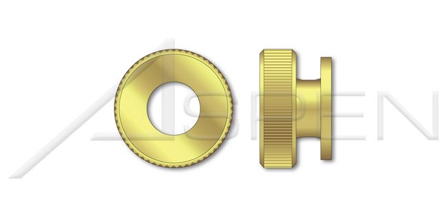 Brass Knurled Head Thumb Nut with Shoulder - Image 1
