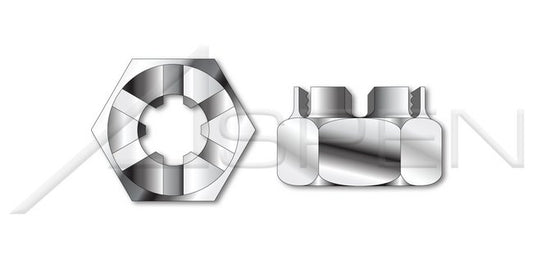 A4 Stainless Steel DIN 937 Metric Slotted Castle Thin Nut - Image 1