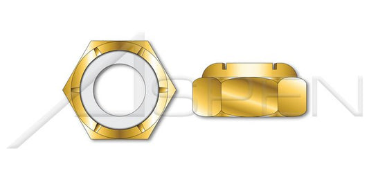 NTU Heavy Thin Series Hex Nylon Insert Stop Steel Yellow Zinc Lock Nut - Image 1